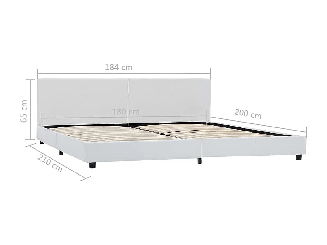 Cadre de lit Blanc Similicuir 180 x 200 cm