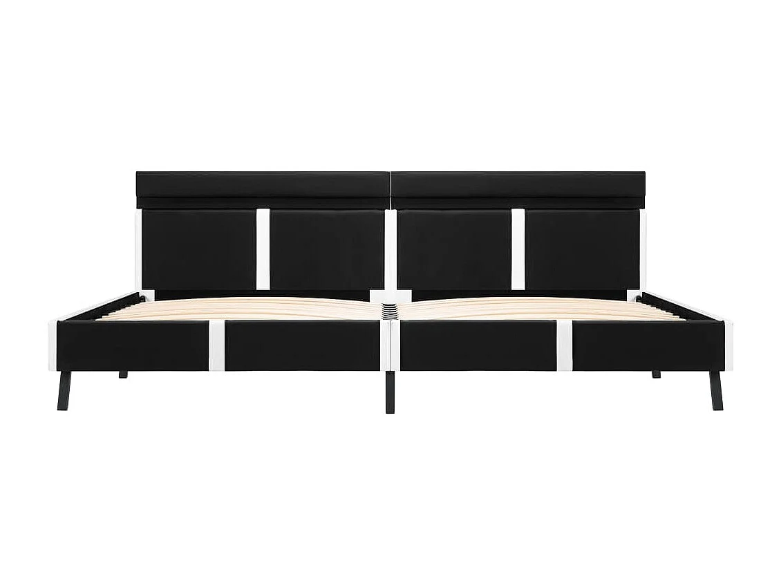 Cadre de lit avec LED noir similicuir 180 x 200 cm