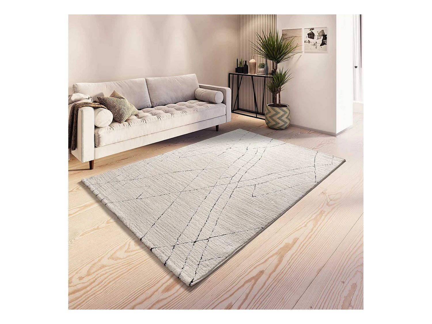 Tapis intérieur - berbère avec relief - blanc - 160 x 230 cm - TURIN
