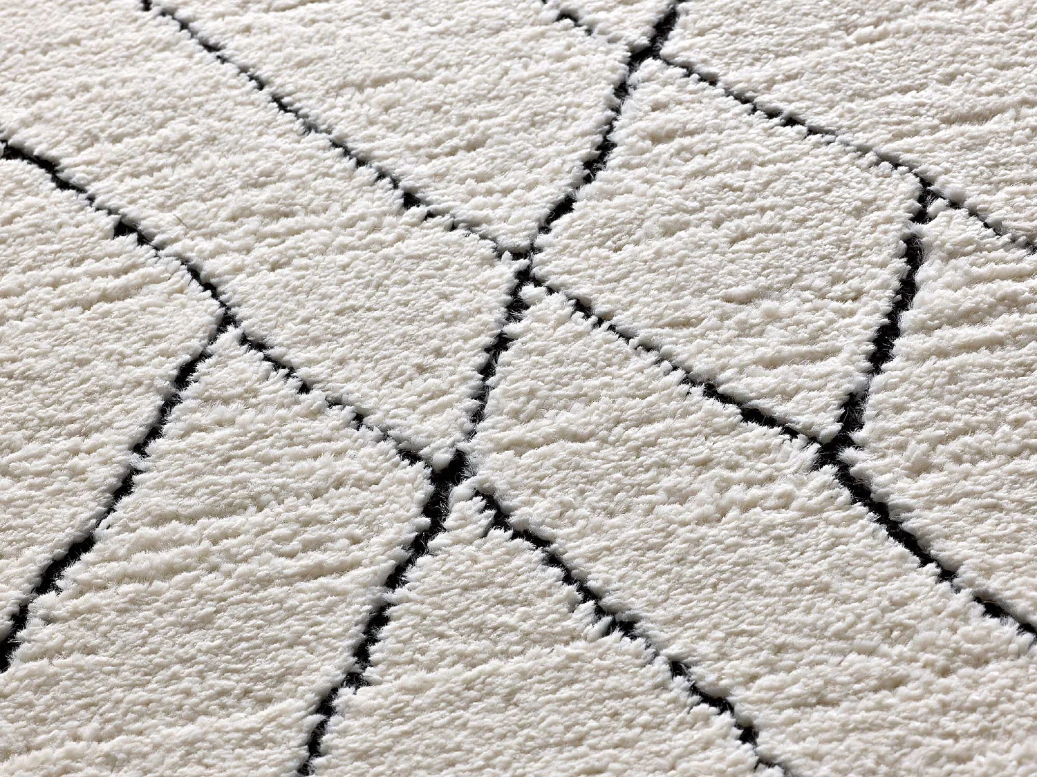 Tapis intérieur - berbère avec relief - blanc - 120 x 170 cm - TURIN