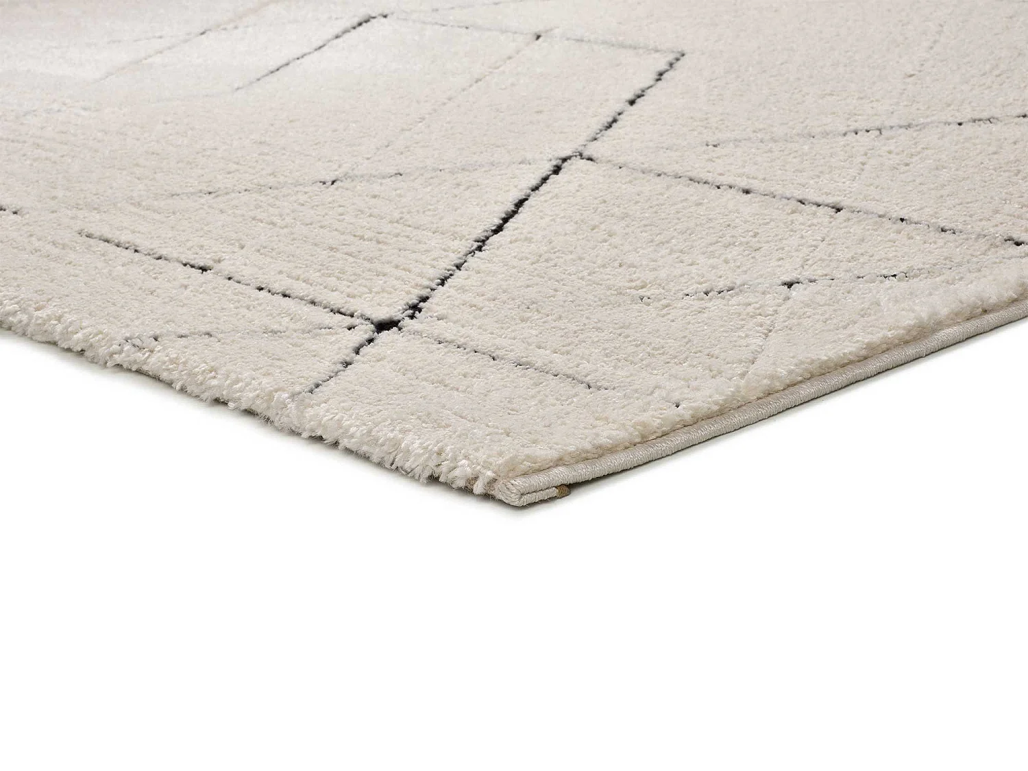 Tappeto interno - geometrico in rilievo - bianco - 80 x 150 cm - TURIN