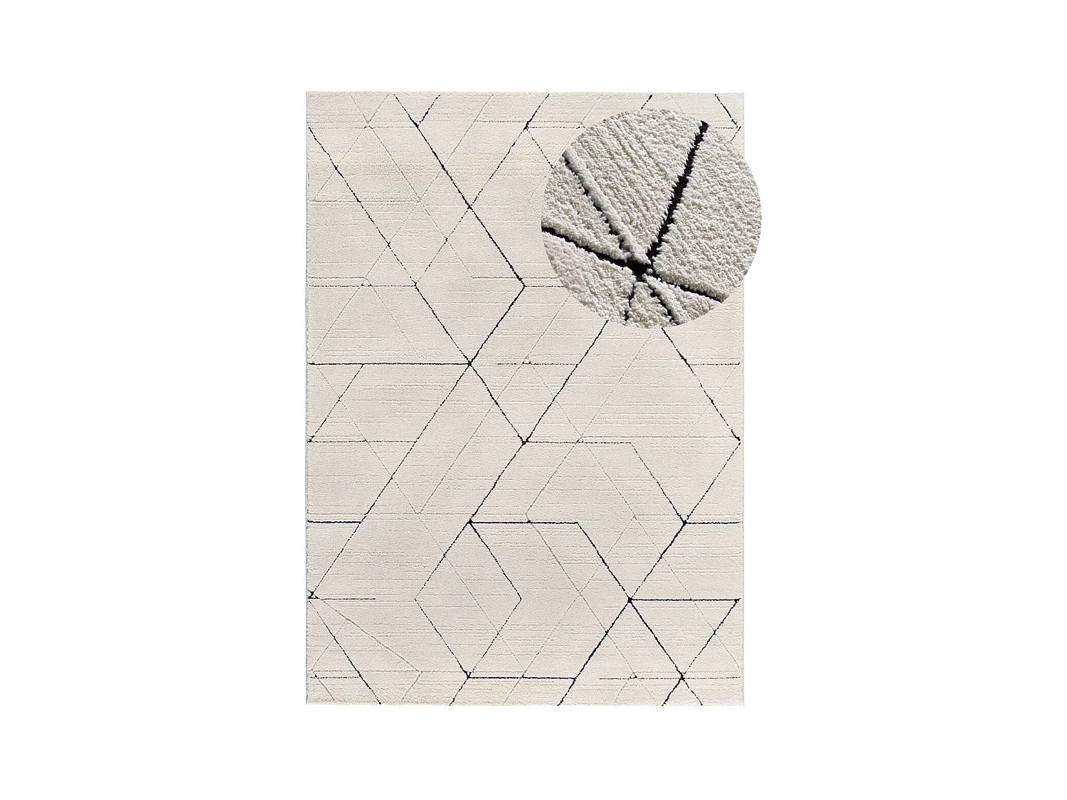 Alfombra interior  - geométrico con relieve - blanco - 80 x 150 cm - TURIN