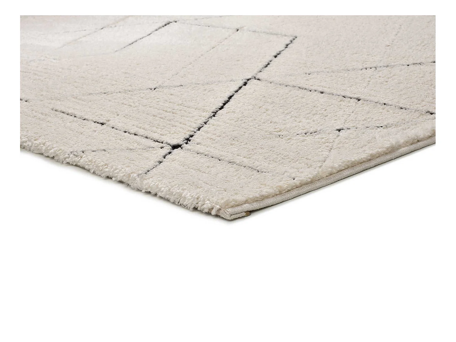 Alfombra interior  - geométrico con relieve - blanco - 80 x 150 cm - TURIN