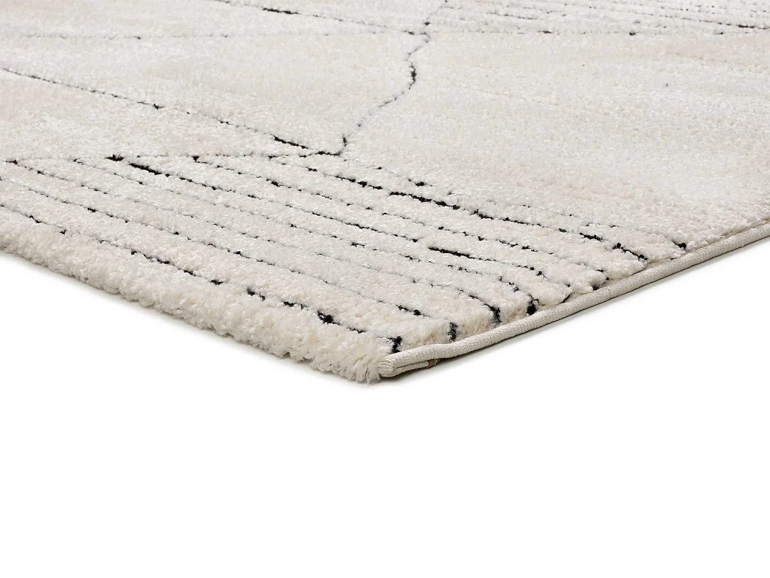 Tapis intérieur - ethnique avec relief - blanc - 160 x 230 cm - TURIN