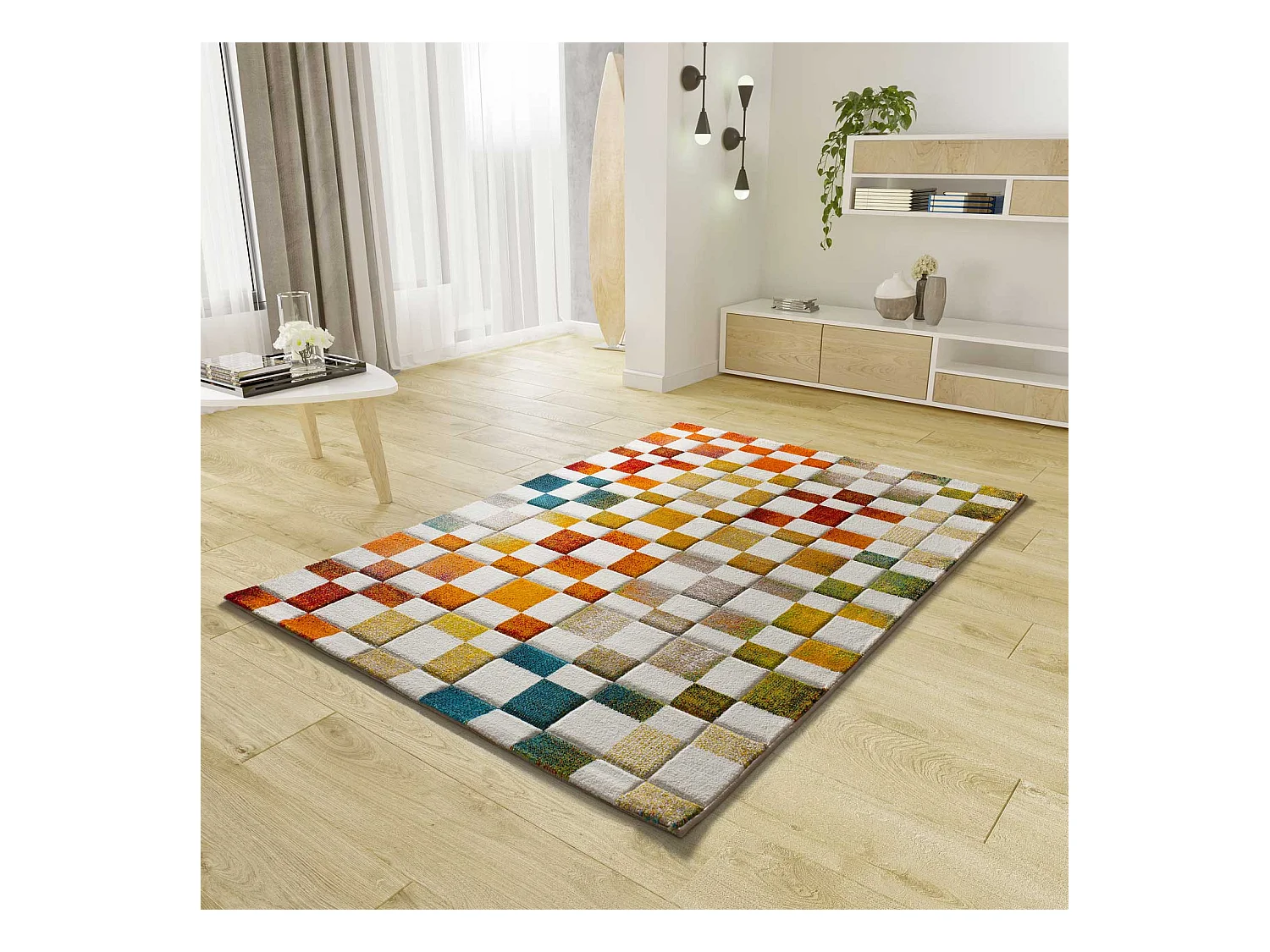 Laagpolig tapijt - geometrisch - veelkleurig - 160x230 cm - BRUNEI