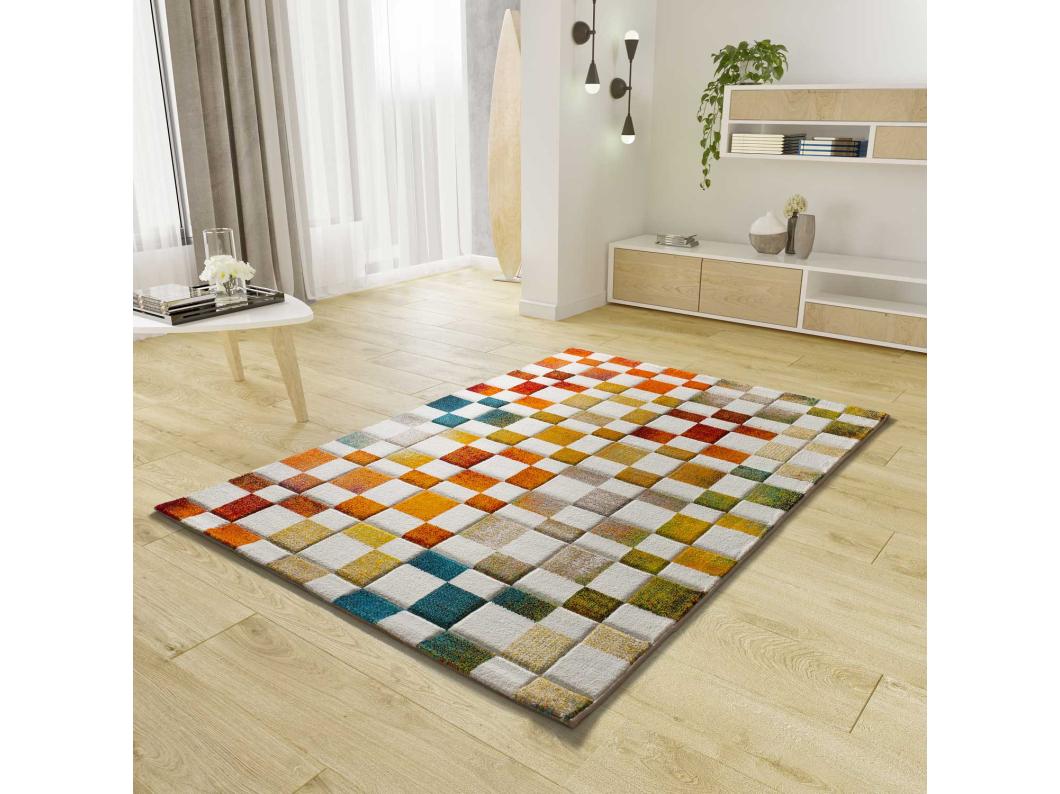 Laagpolig tapijt - geometrisch - veelkleurig - 160x230 cm - BRUNEI