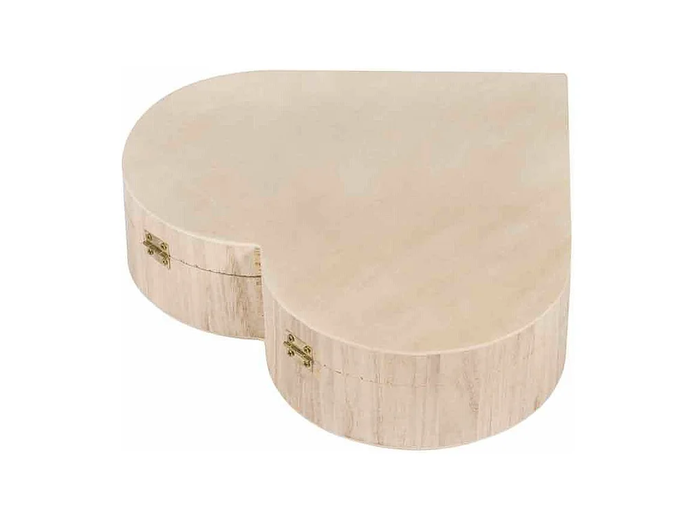 Boîte en bois 25,3 x 24 x 6 cm - coeur