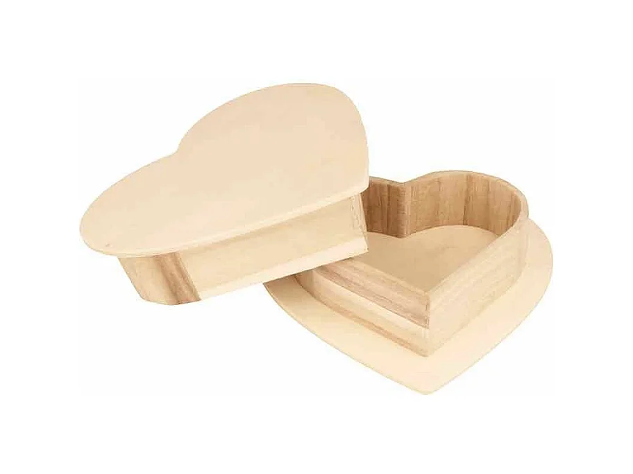 Caja de madera para personalizar 19 x 18.5 x 5 cm - corazón