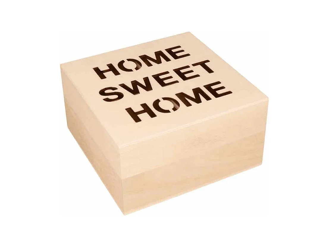 Boite à thé 17 x 17 x 8 cm - Home Sweet Home