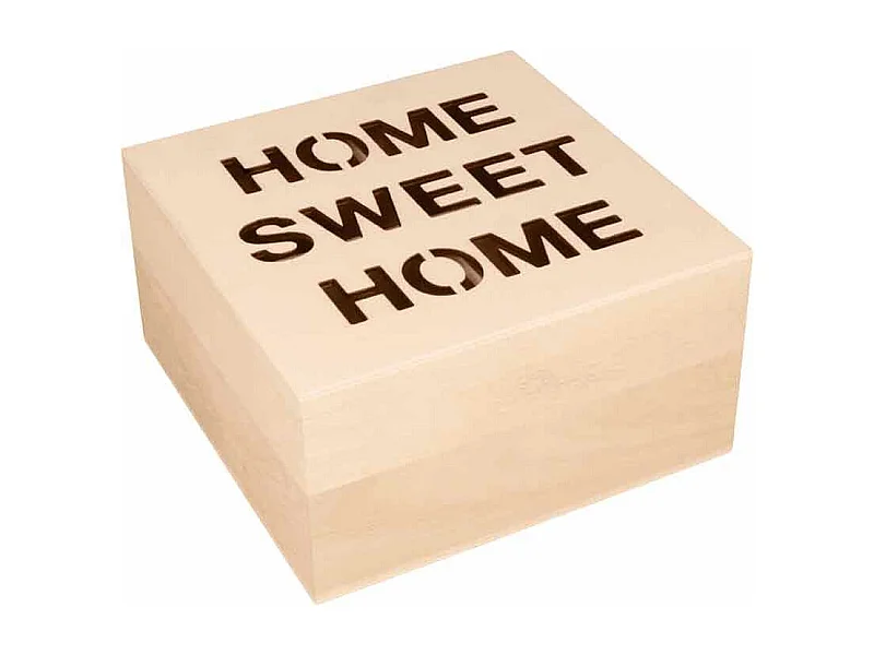 Boite à thé 17 x 17 x 8 cm - Home Sweet Home