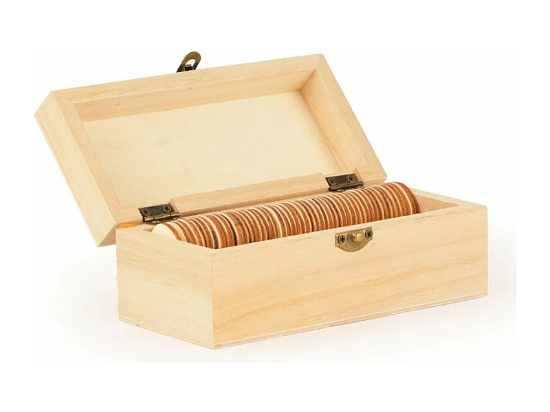 Boite à message 50 cœurs en bois 15 x 7 x 6 cm