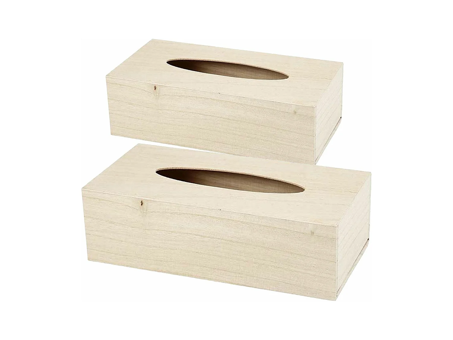 2 boîtes à mouchoirs en bois 27 x 14 x 8 cm