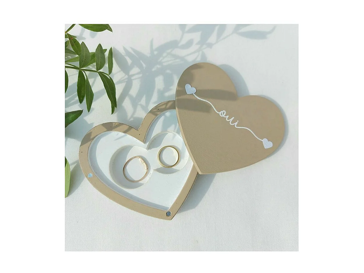 Boîte à alliances coeur 10 x 9 x 2 cm