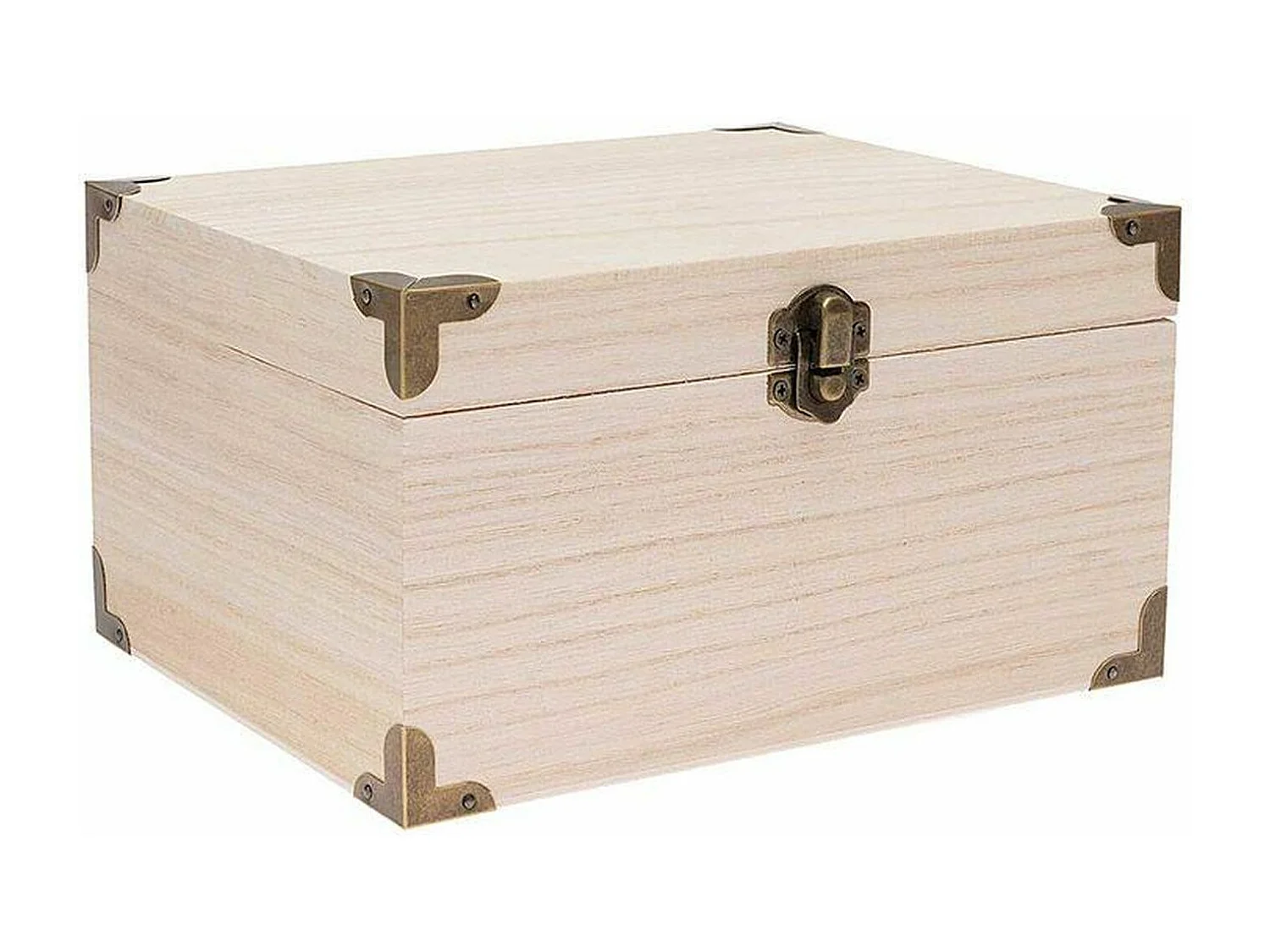 2 coffrets trésor bois avec armatures 20 x 16 x 11 cm
