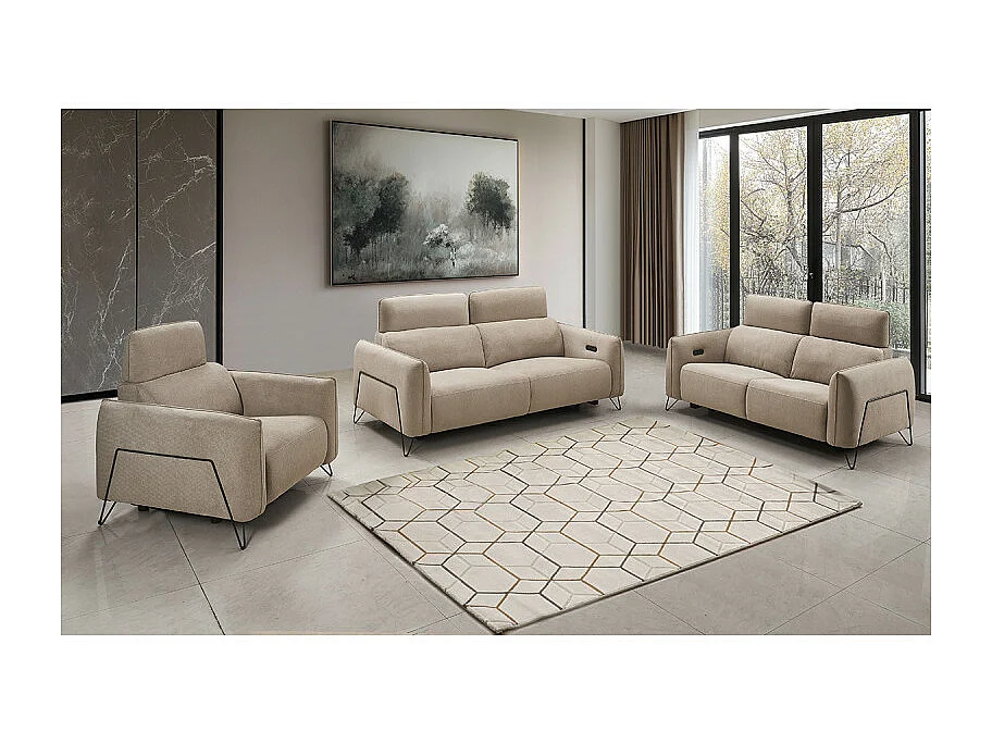 Canapé 2 places relax électrique 4311 beige