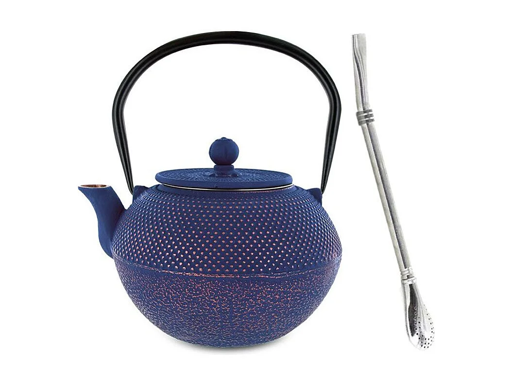 Théière en fonte chinoise Song 1,2 L + paille inox avec filtre