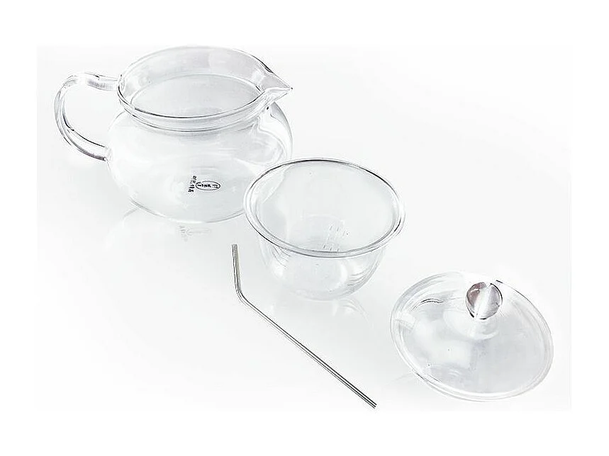 Tetera de cristal de 45 cl + 4 pajitas de acero inoxidable