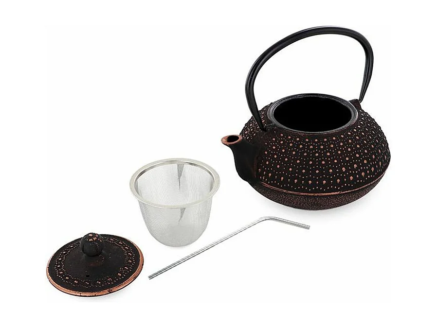 Tetera china de hierro fundido Sui 0,8 L + 4 pajitas de acero inoxidable