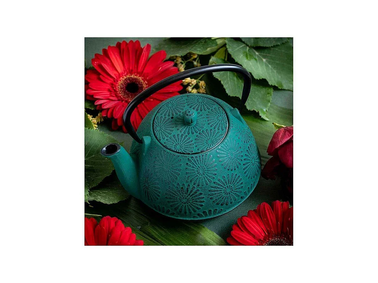 Théière en fonte Hanami vert émeraude - 1,2 L