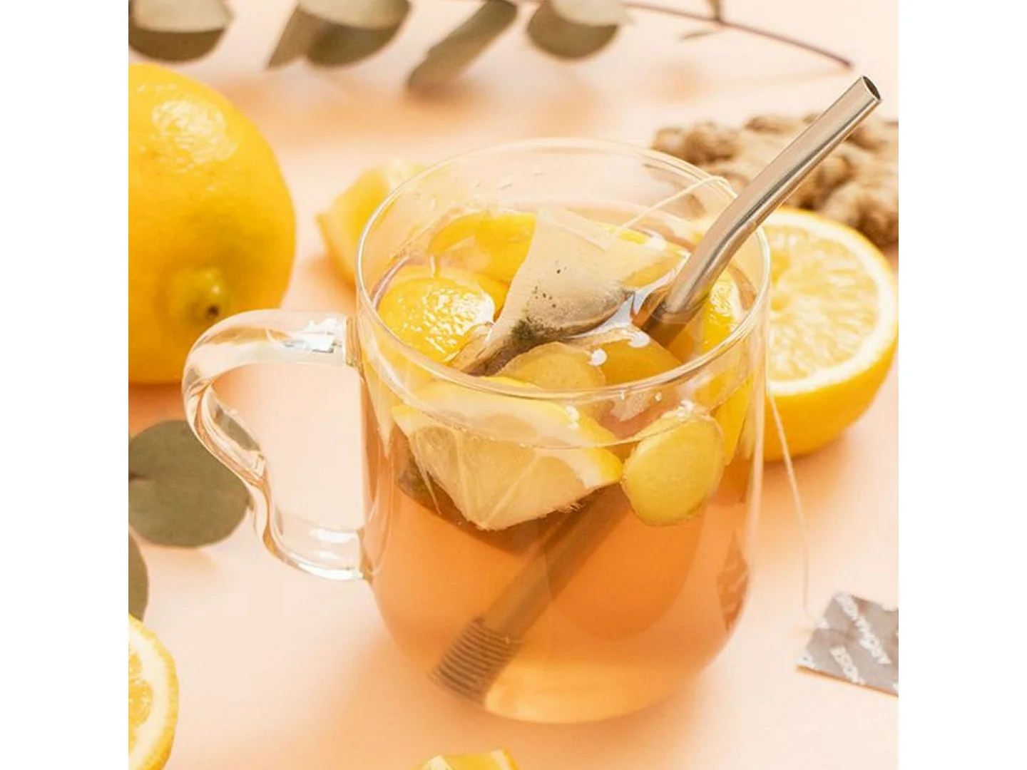 Tisanière fleurie porcelaine 250 ml + Tisane gingembre et citron bio