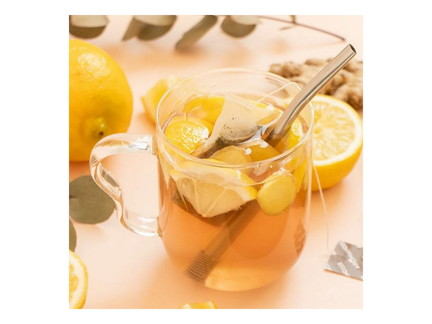 Tisanière fleurie porcelaine 250 ml + Tisane gingembre et citron bio