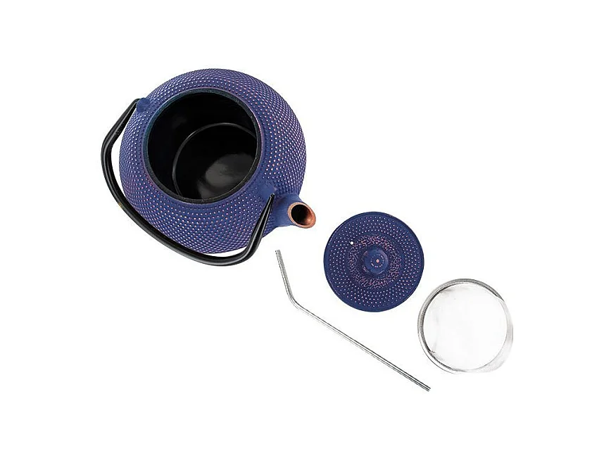 Théière en fonte Song 1,2 L + 4 pailles en inox