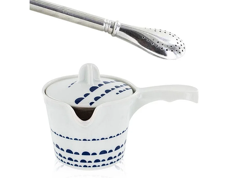 Théière thé vert Kyoto + paille inox avec filtre