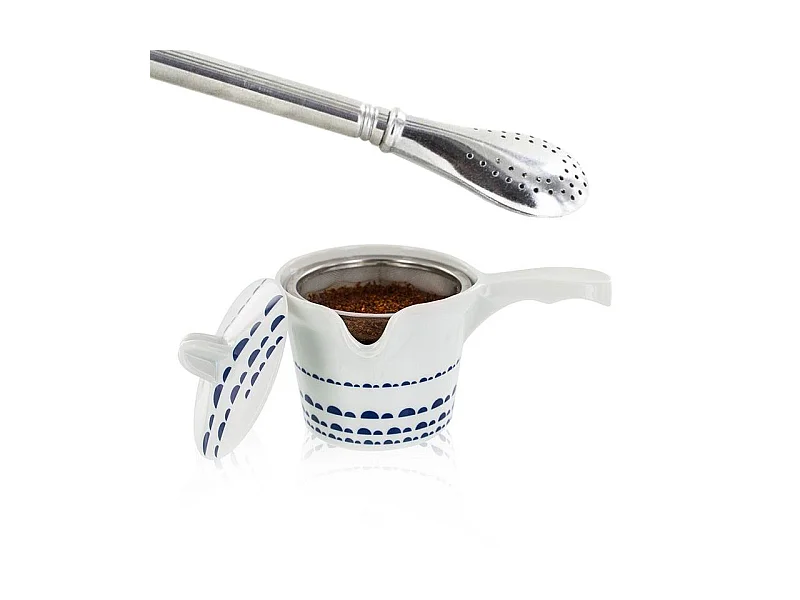 Théière thé vert Kyoto + paille inox avec filtre