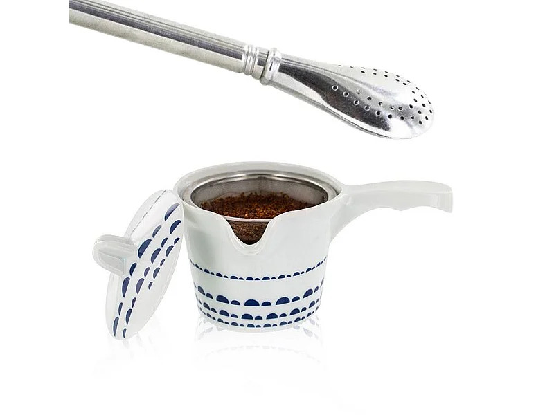 Théière thé vert Kyoto + paille inox avec filtre