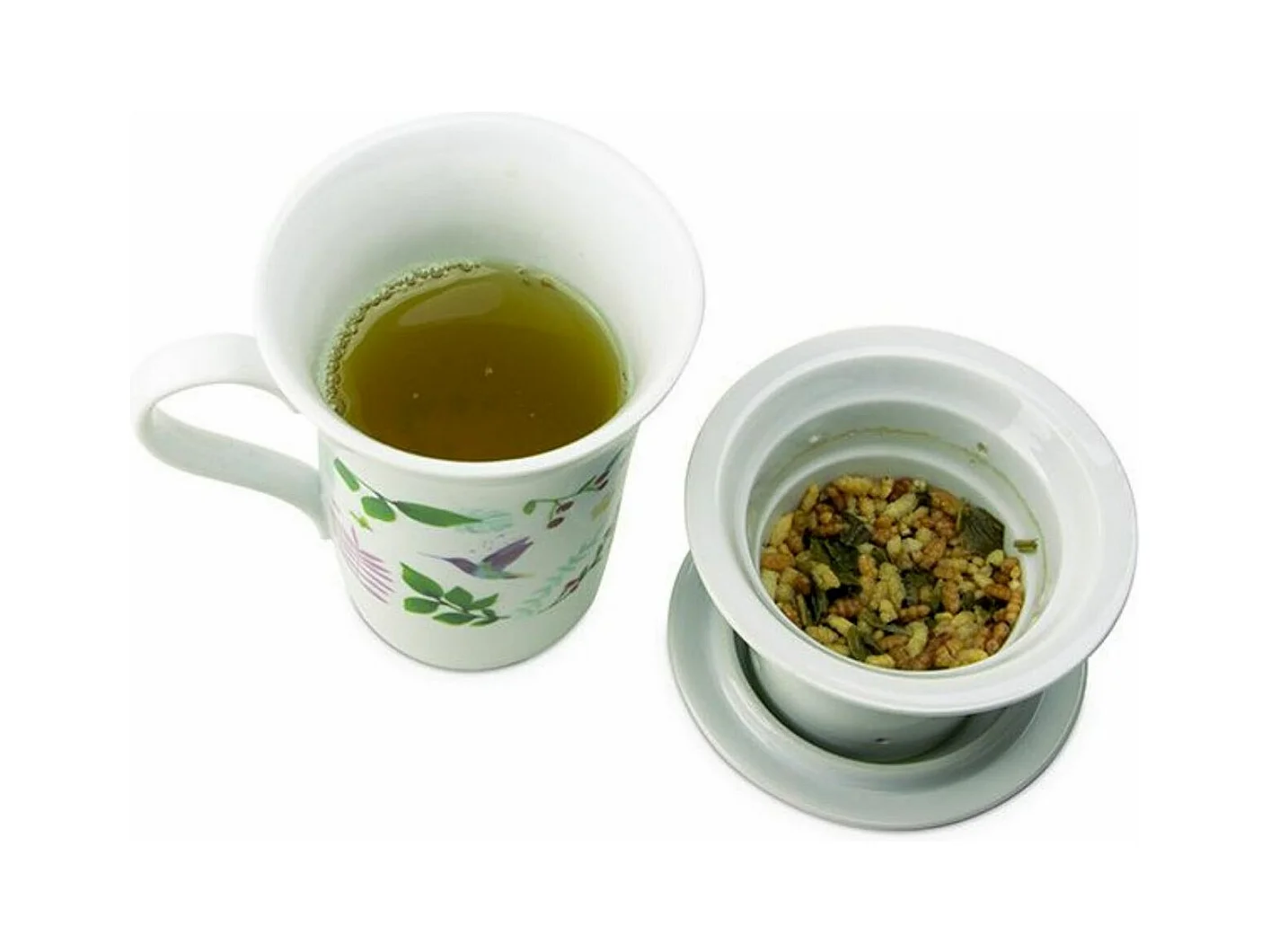 Tisanière fleurie porcelaine 250 ml + Tisane Magie de Noël