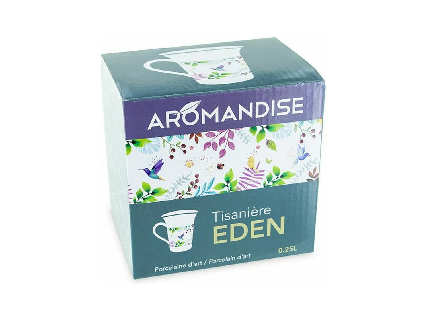 Tisanière fleurie porcelaine 250 ml + Tisane Magie de Noël