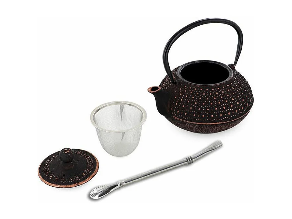 Théière en fonte chinoise Sui 0,8 L + paille inox avec filtre