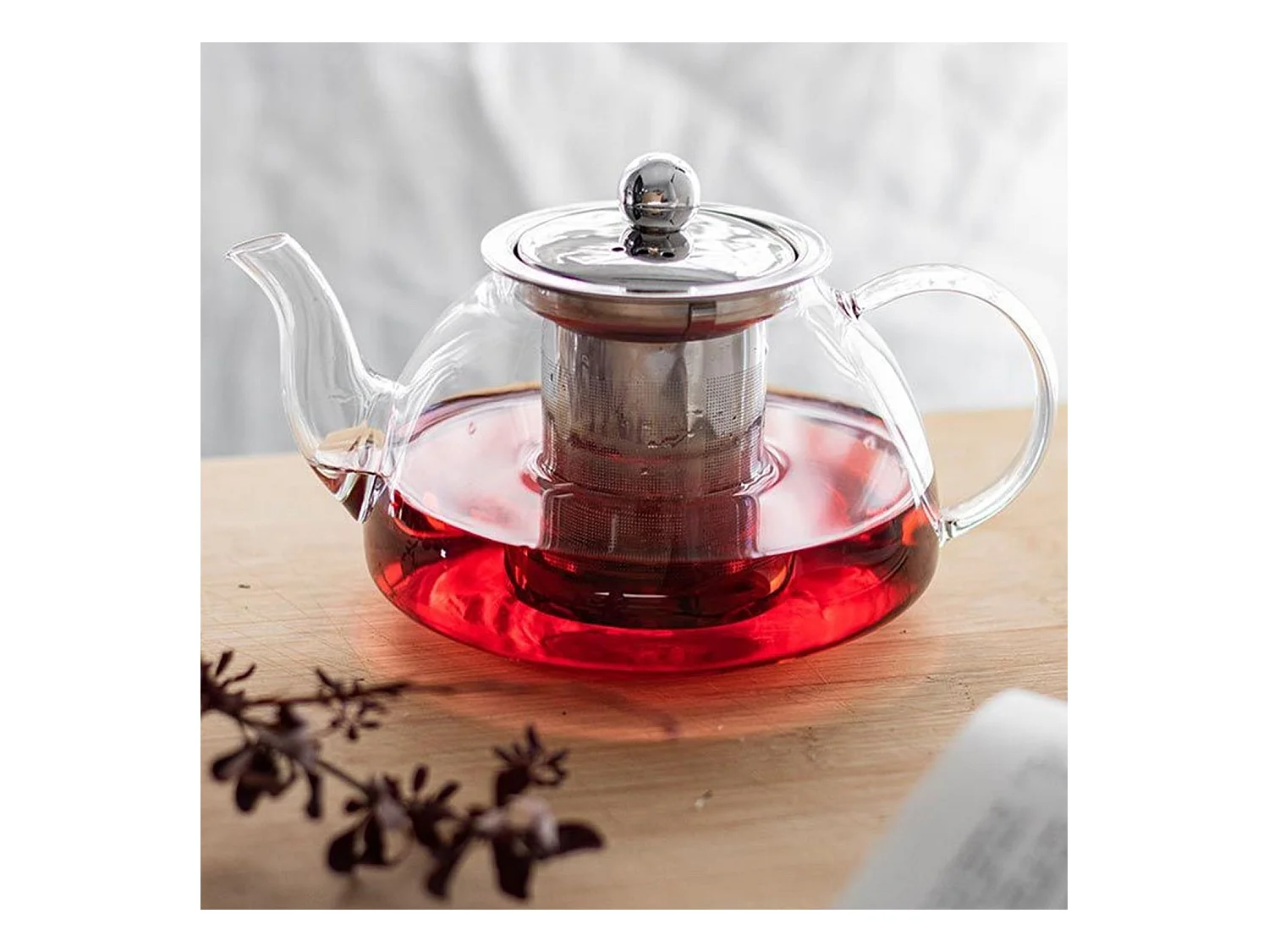 Théière en verre avec filtre en inox - 0,8 L