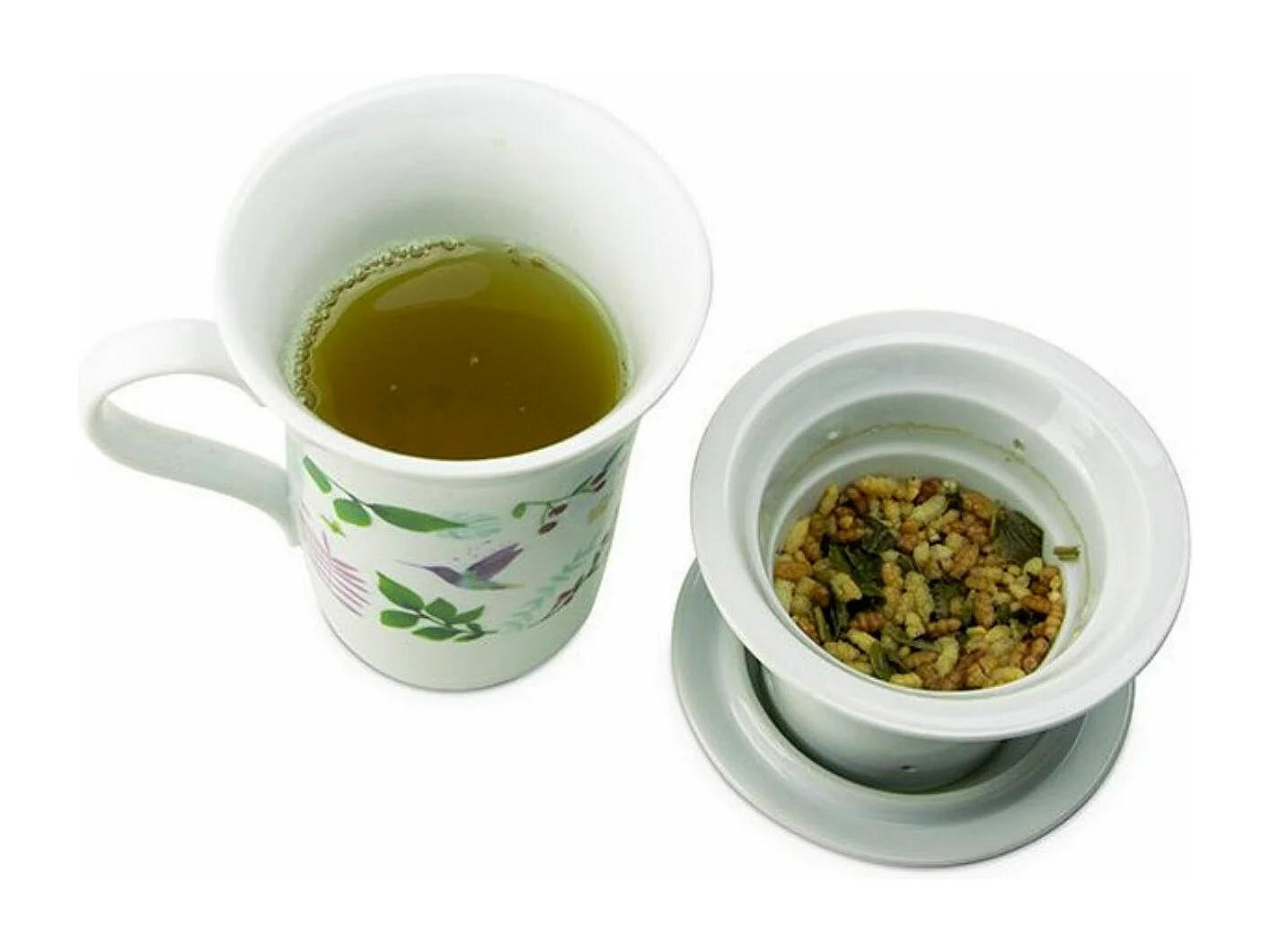Tisanière fleurie porcelaine 250 ml + Tisane orange et cannelle biologique