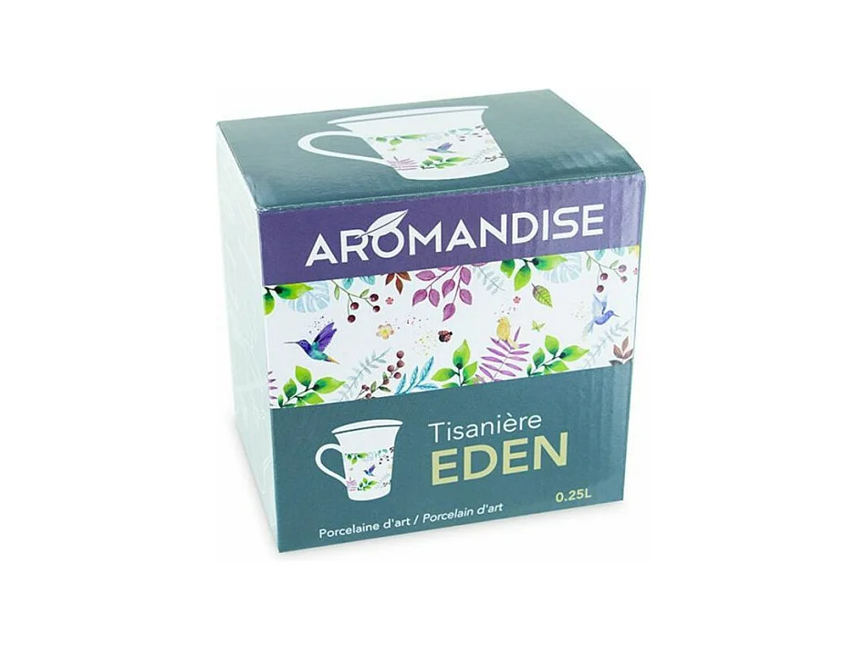 Tisanière fleurie porcelaine 250 ml + Tisane orange et cannelle biologique