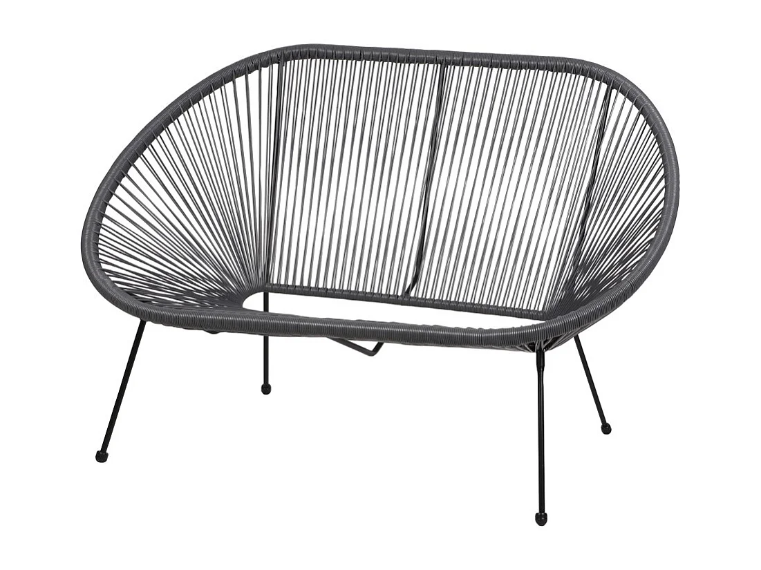 Canapé d'extérieur en résine – 137x92x85 cm – Gris anthracite – Élégance et confort