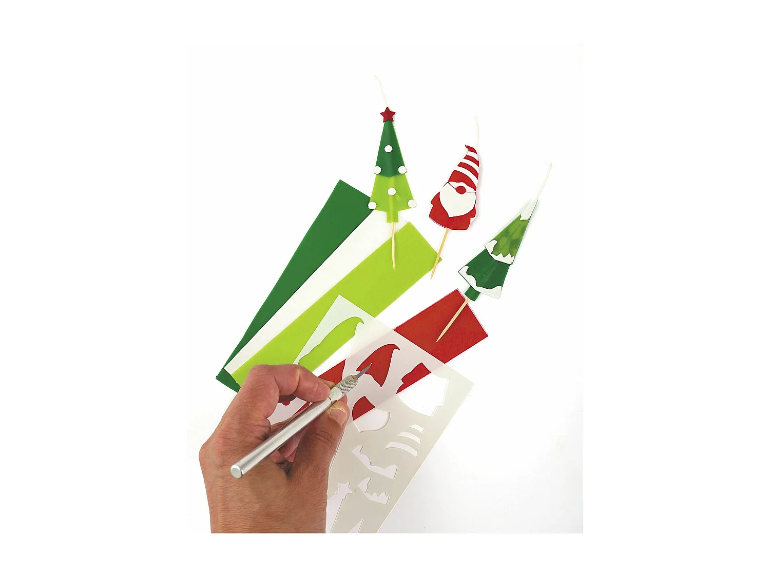 3 velas para tronco de Navidad DIY