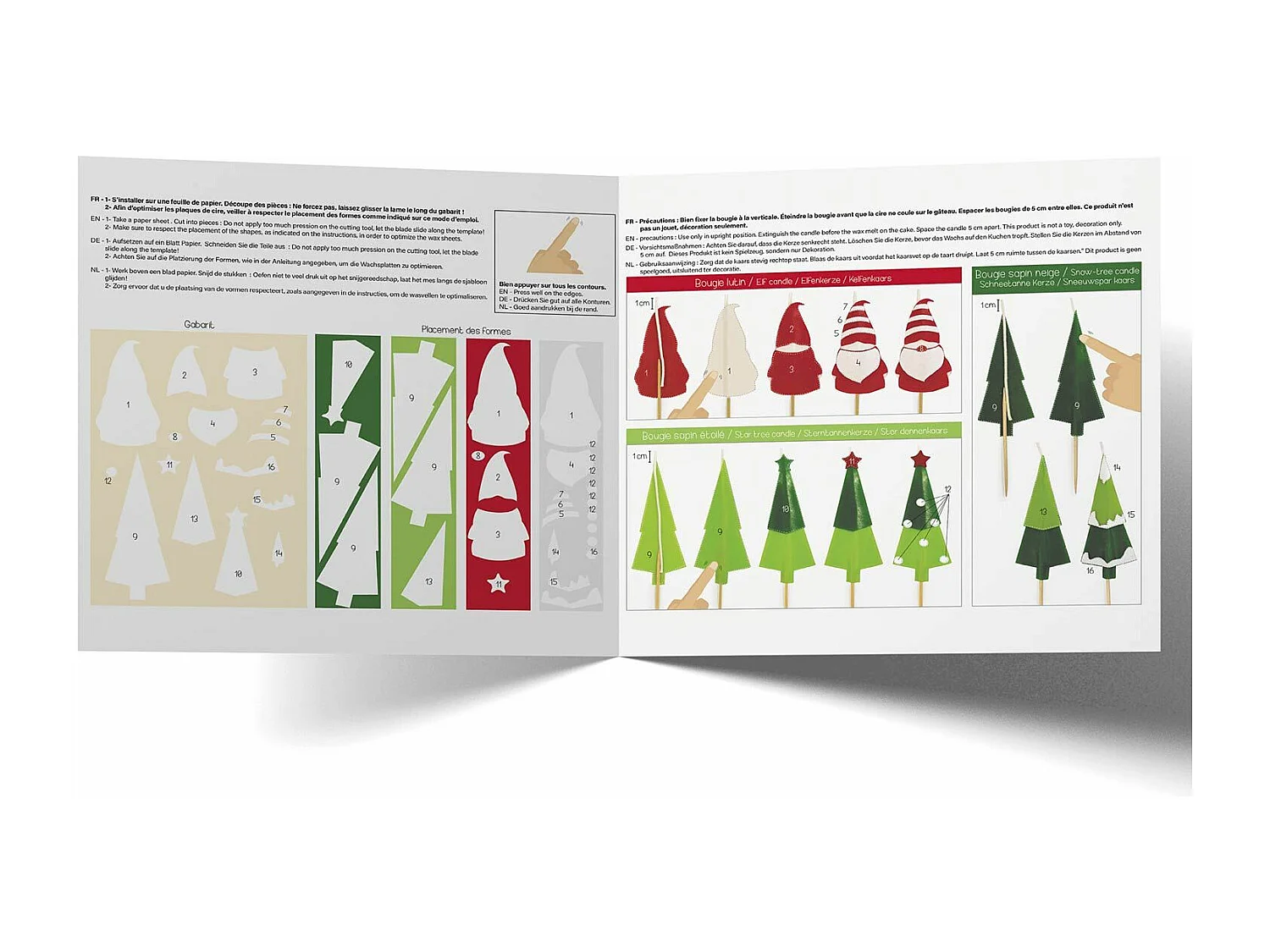 3 velas para tronco de Navidad DIY