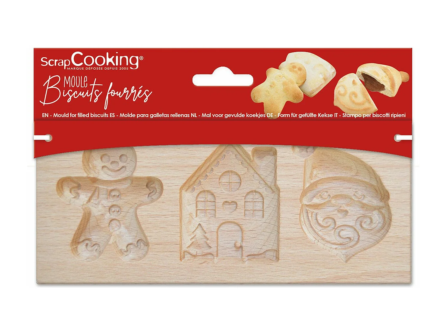 Juego de 3 cortadores de galletas rellenas - Navidad