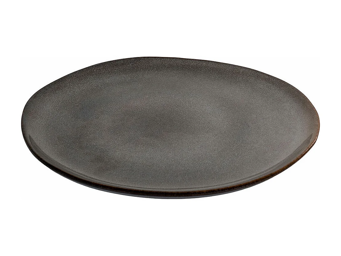 Selma Dinerdbord keramiek set van 4 grijs, bruin.