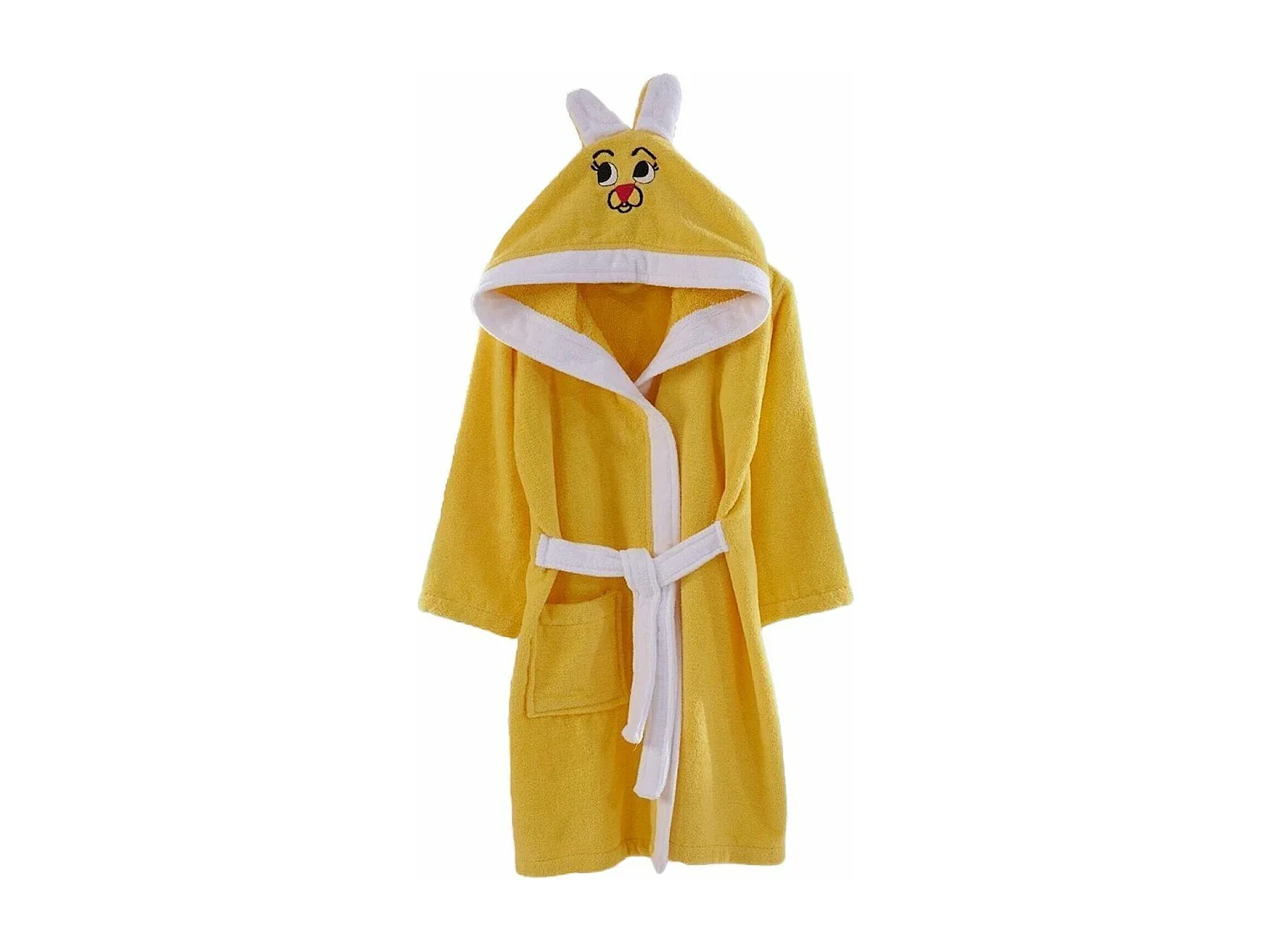 Albornoz de felpa para niños de 1 a 2 años - Amarillo