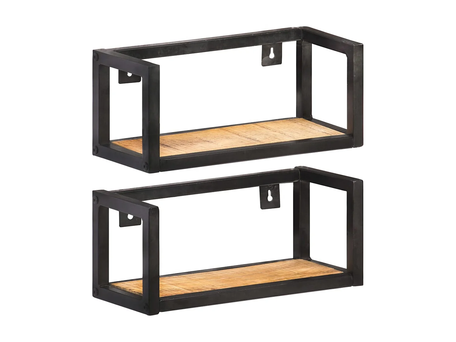 Wandschappen 2 st 40 cm ruw mangohout