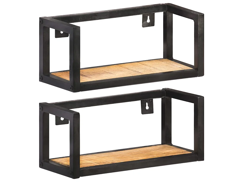 Étagères murales 2 pcs 40 cm Bois de manguier brut
