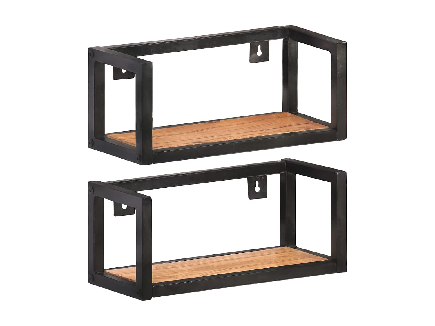 Wandschappen 2 st 40 cm massief acaciahout