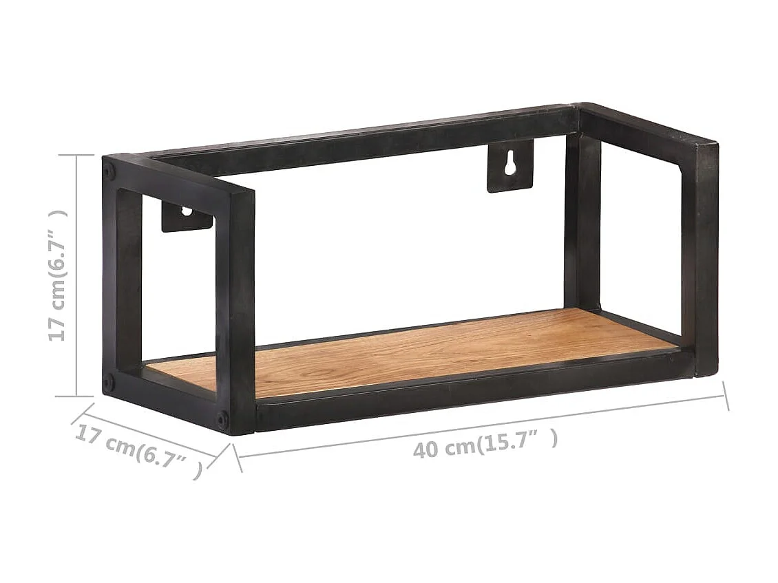 Wandschappen 2 st 40 cm massief acaciahout