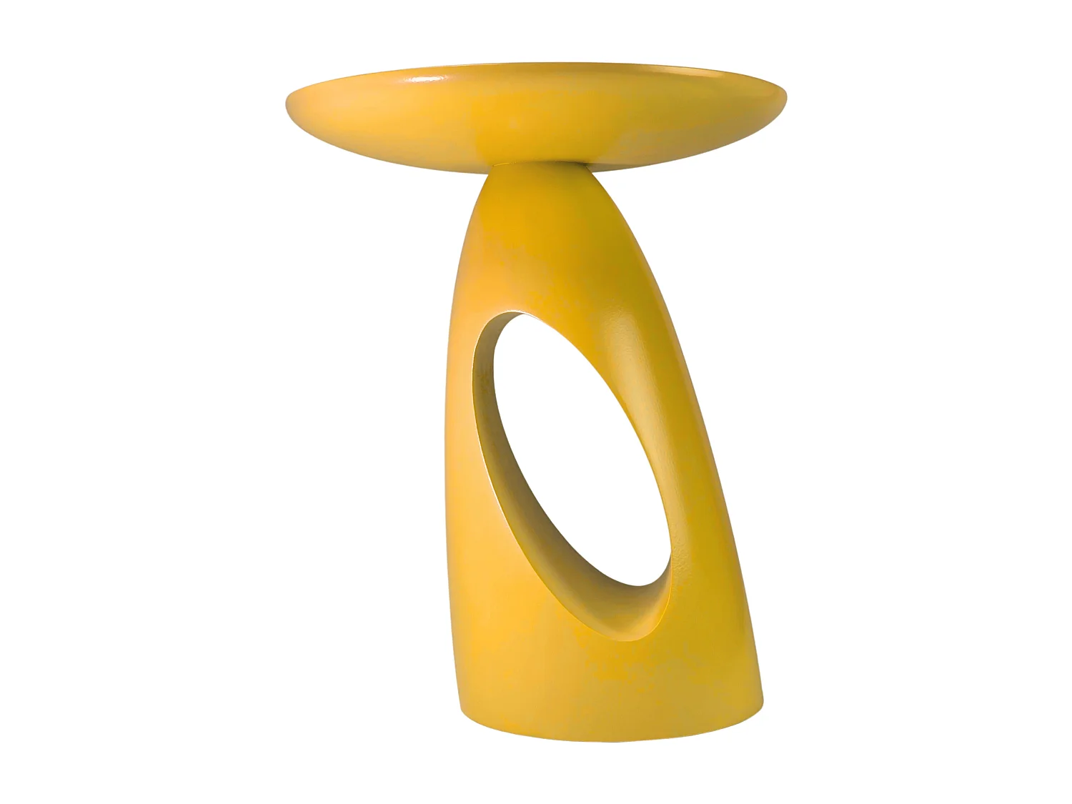 Beistelltisch Island, ovaler tischplatte, buche - lackiert, gelb