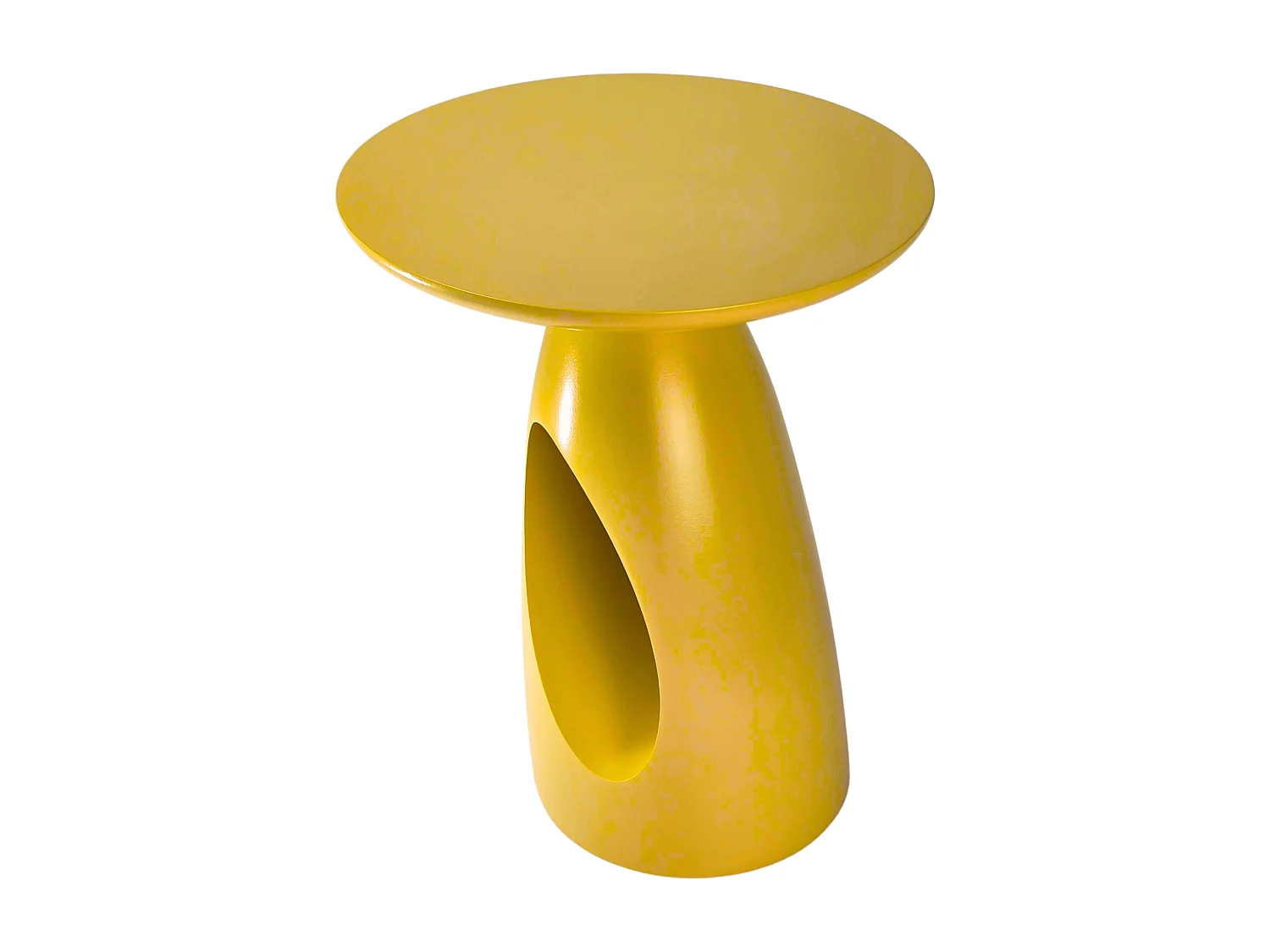 Beistelltisch Island, ovaler tischplatte, buche - lackiert, gelb