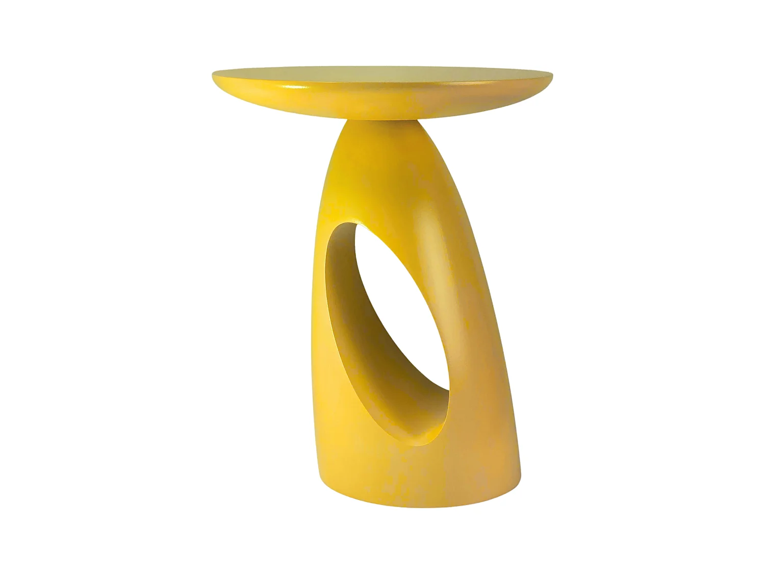 Table d'appoint / Table de nuit en bois de hêtre Kayani Island, hauteur 40 cm / Jaune