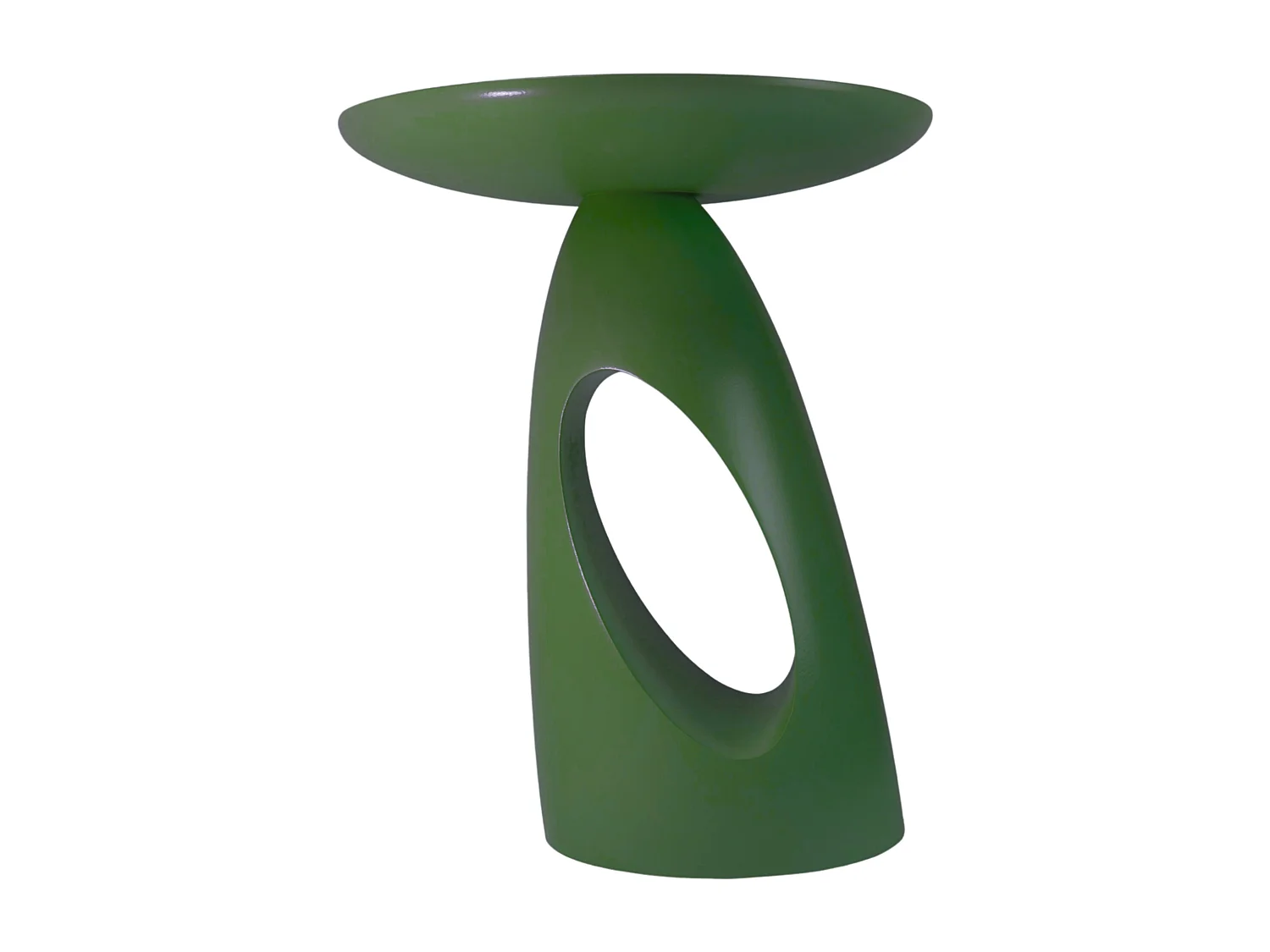 Beistelltisch Island, ovaler tischplatte, buche - lackiert, grün