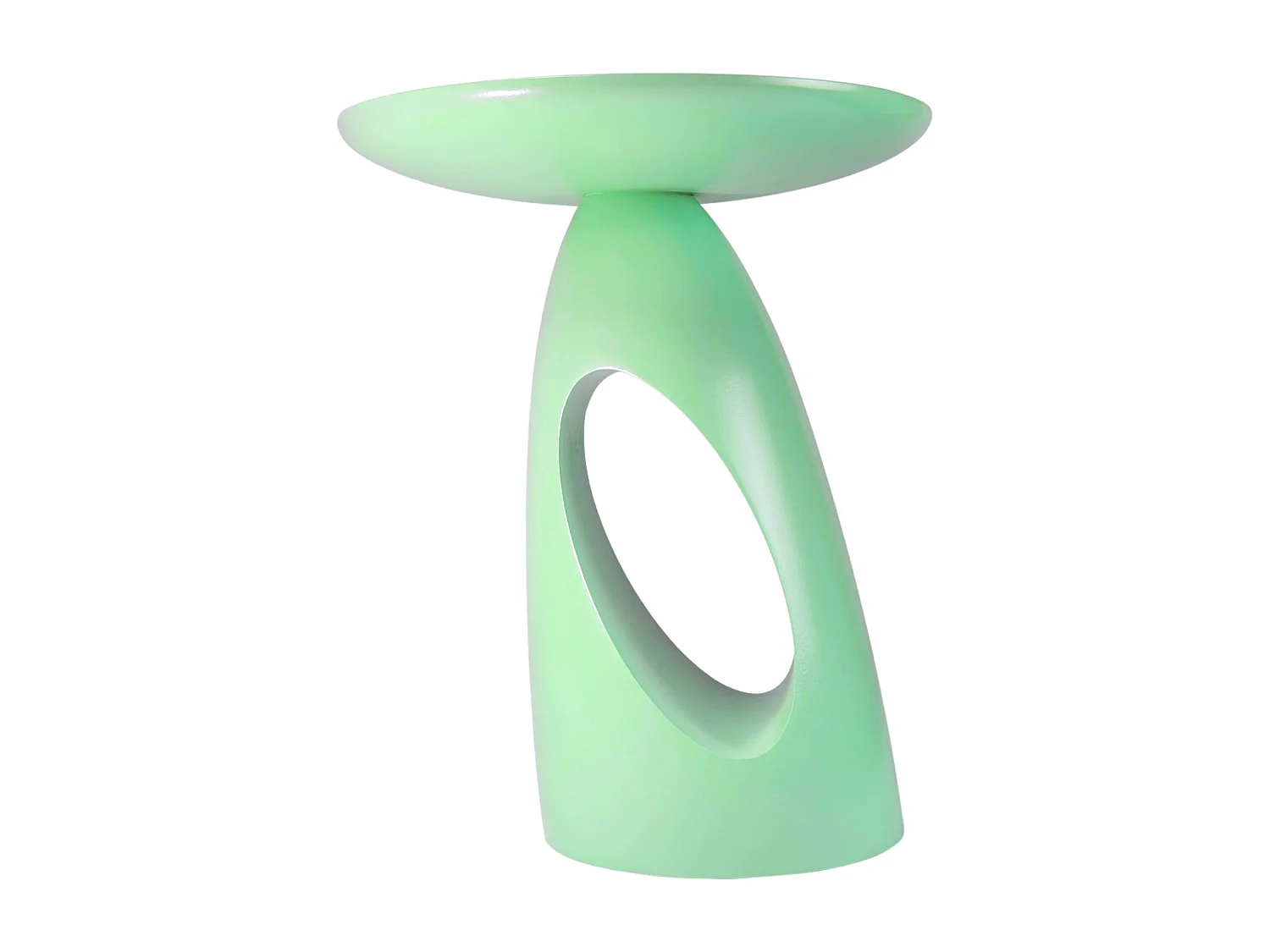 Beistelltisch Island, ovaler tischplatte, buche - lackiert, hellgrün